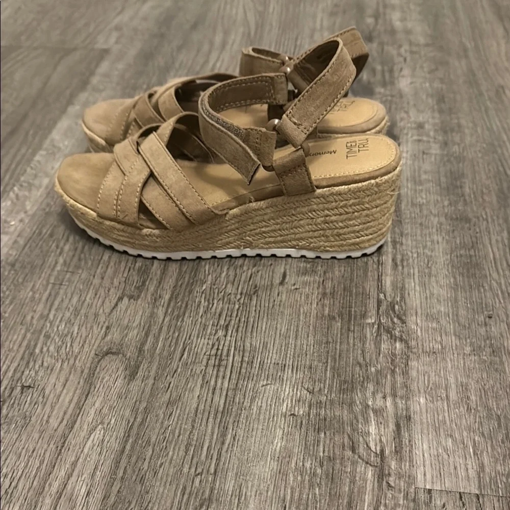Time and Tru Tan Espadrilles with Adjustable Ankle Strap